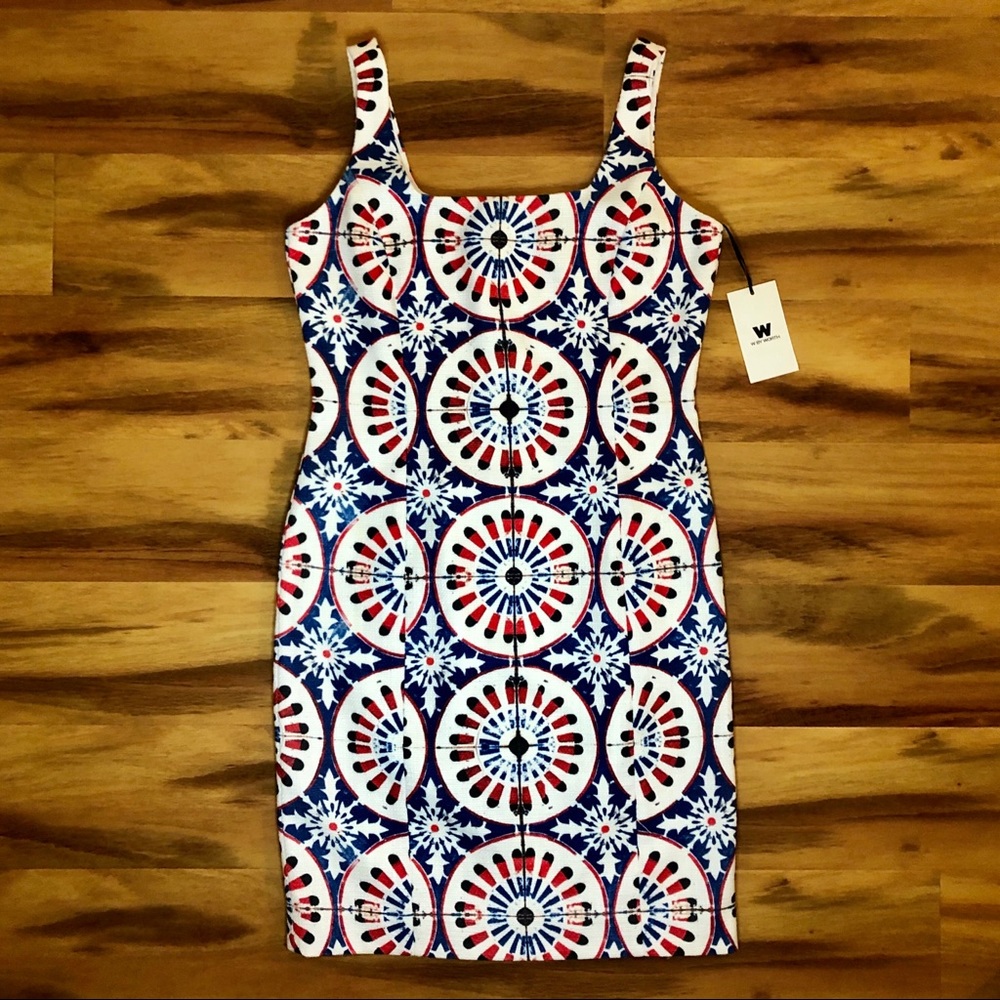 **NWT* W by Wort Red/Blue/White Sleeveless Dress
